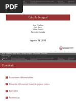 C Alculo Integral: Agosto 24, 2020