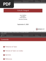 C Alculo Integral: Septiembre 9, 2020