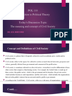 POL 110 Introduction To Political Theory Today's Discussion Topic The Meaning and Concept of Civil Society