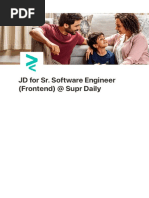 JD For Sr. Software Engineer (Frontend) at Supr Daily