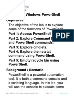 The Objective of The Lab Is To Explore Some of The Functions of Powershell