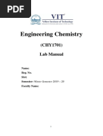 Engineering Chemistry: (CHY1701) Lab Manual