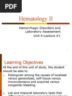 Unit 4-Lecture 1-Hemorrhagic Disorders and Laboratory Assessment