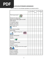 Lista de Actividades Agradables