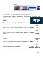 GATE 2022 Important Dates