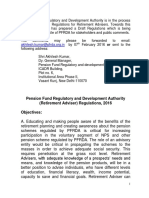 Pension Fund Regulatory and Development Authority (Retirement Adviser) Regulations, 2016 Objectives