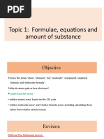 Topic 1: Formulae, Equations and Amount of Substance