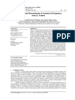 Prevalence and Determinants of Anemia in Pregnancy, Sana'a, Yemen