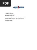 Vendor: Microsoft Exam Code: AZ-104 Exam Name: Microsoft Azure Administrator Version: DEMO