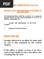 Detailed Office Procedure: Receipt and Distribution of Papers in The Division