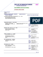 Approved List of Manufacturers: Line Pipes (Carbon/ Low Alloy Steel)