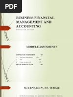 Business Financial Management and Accounting