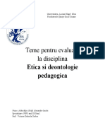 Tema 1, 2,3 Curs 3 - Etica Si Deontologie Pedagogica - PIPP, An III, Sem I, Adascalitei (Nita) Alexandra Ionela