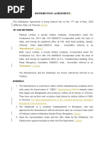 Franchise and Distribution Agreement