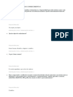 Questionário I e Ii - Teoria Do Conhecimento I