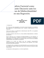 El Análisis Factorial Ante Los Problemas de Multicolinialidad en Una Regresión