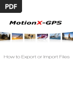 Motion - GPS: How To Export or Import Files