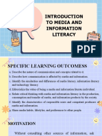 Lesson 1: To Media and Information Literacy