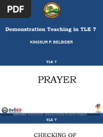 Demonstration Teaching in TLE 7: Kingsur P. Belbider