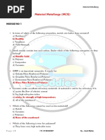 Material Metallurgy - MCQ