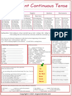 Present Continuous Tense ESL Exercises Worksheet