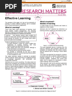 Effective Learning: What's Involved? - Models of Learning