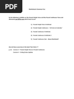 Worksheet Present Simple and Continuous