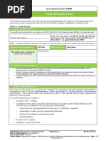 Internal Audit Form Sample