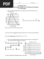 WS 1 Motion Maps, Position vs. Time Graphs, and Velocity vs. Time Graphs