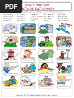 Daily Routine Vocabulary Matching Exercise ESL Worksheets For Kids and New Learners 2674