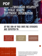 New Technologies Related To Public Health Electronic Information