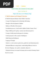 CTET - Syllabus: Structure and Content of Syllabus