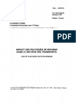 Impact Des Politiques de Reforme Dans Le Secteur Des Transports.