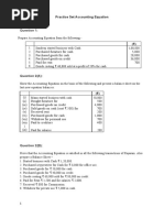 Accounting Equation Questions