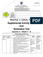 Mapeh 7 (Health) : Supplemental Activity Sheet and Summative Test