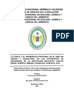 La Lúdica y El Aprendizaje Profundo, en El Área de Ciencia y Tecnología, en Los Estudiantes de Secundaria