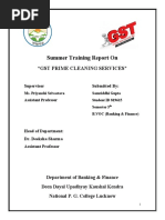 Summer Training Report On: "GST Prime Cleaning Services"