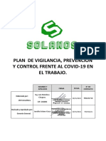 Plan de Vigilancia, Prevencion y Control Frente Al Covid-19 en El Trabajo - Servicios Generales Solanos