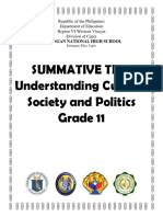 Summative Test Understanding Culture, Society and Politics Grade 11