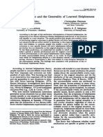 Attributional Style and The Generality of Learned Helplessness