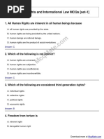 Human Rights and International Law Solved MCQs (Set-1)