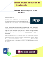 Modelo 2 de Acuerdo Privado de División de Condominio