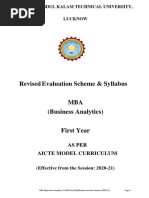 MBA (Business Analytics) 1st Year Syllabus 2020 - 28th Sept