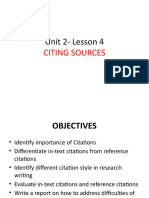 Unit 2 - Lesson 4-Citing Sources