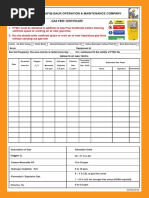 Gas Test Frequency: The Area Must Be Re-Tested Every Day / - Hrs / Continuous Till The Validity of PTWC No