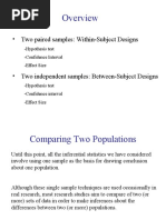 Two Paired Samples: Within-Subject Designs: - Hypothesis Test - Confidence Interval - Effect Size