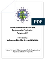 Muhammad Hashim Shoro (21SW019) : Introduction To Information and Communication Technology Assignment 01