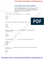 CDS English Previous Year Question Paper 2021