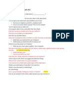 (Industry/field) : Sample Questions Employers Ask