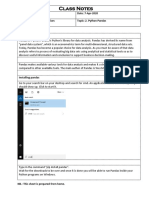 Class Notes: Class: XII Date: 7-Apr-2020 Subject: Informatics Practices Topic: 2. Python Pandas